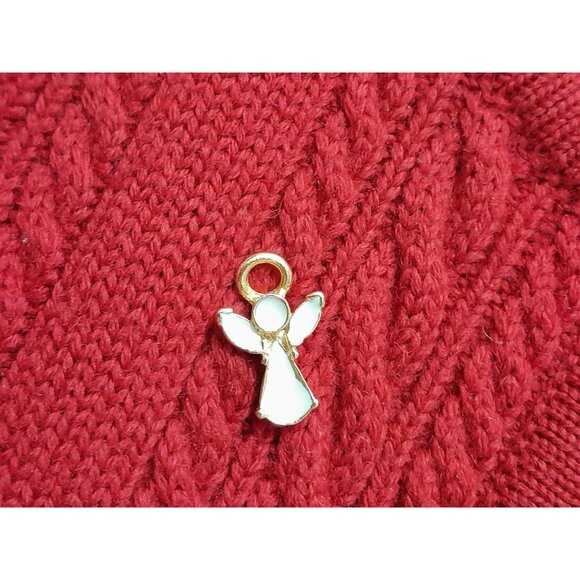 Vtg Talbots Cable Knit Merino Wool Holiday Outdoor Warm Sz Large Winter Cardigan - Picture 4 of 8